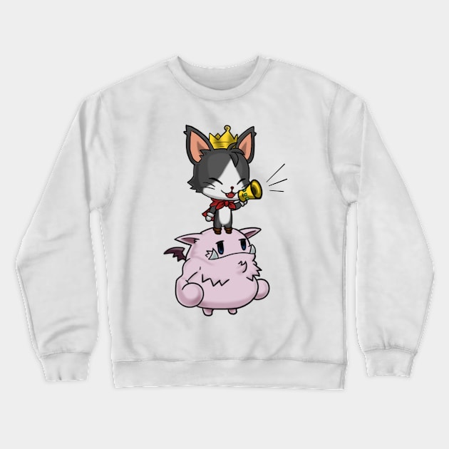 Chibi Cait Sith Final Fantasy 7 Light colors Crewneck Sweatshirt by Gamers Utopia